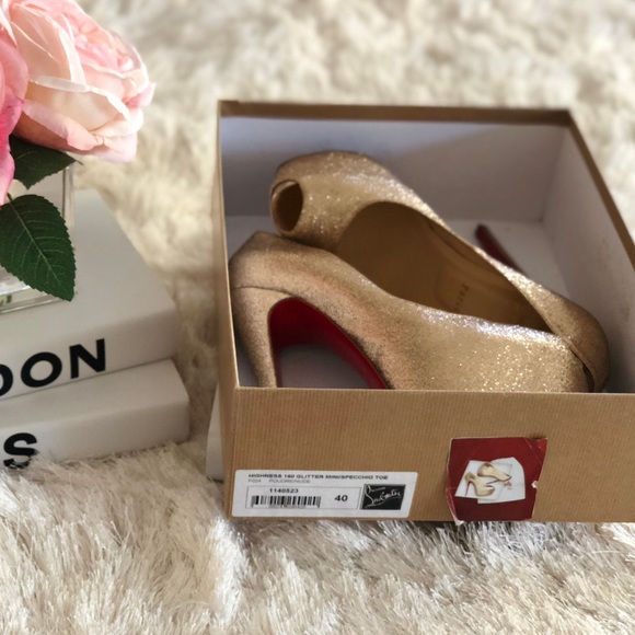 Loubuotin Highness 160 mm Gold glitter platform!! - Picture 11 of 13